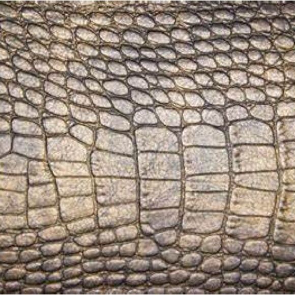 Ralph Lauren *Collection Crystal Monogram Sterling Taupe Alligator Cuff Bracelet - Picture 9 of 17